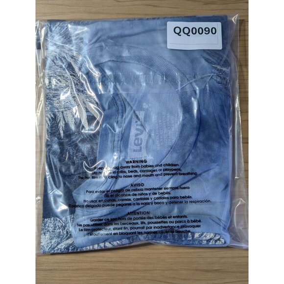 Levis T-Shirt Mens Large Blue Tie-Dye Graphic With Eagle Design 100% Cotton - Picture 9 of 9